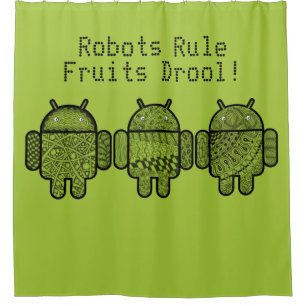 Personalisierbare Green Source Geeky Roboter Duschvorhang