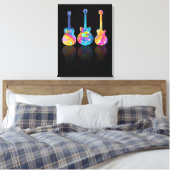 Personalisierbare GUITAR-REFLEKTIONEN CANVAS DRUCK Leinwanddruck (Insitu (Schlafzimmer))