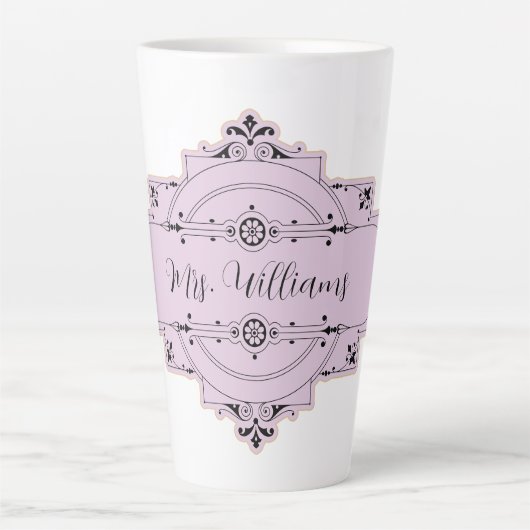 Personalisierbare Hochzeitsbraue Latte-Kaffee-Tass Milchtasse (Vorderseite)