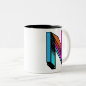 Personalisierbare Initial Letter N-Tasse Zweifarbige Tasse (VorderseiteRechts)