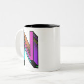 Personalisierbare Initial Letter N-Tasse Zweifarbige Tasse (Vorderseite Links)