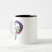 Personalisierbare Initial Letter P-Tasse Zweifarbige Tasse (Vorderseite Links)