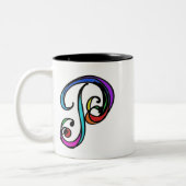 Personalisierbare Initial Letter P-Tasse Zweifarbige Tasse (Links)