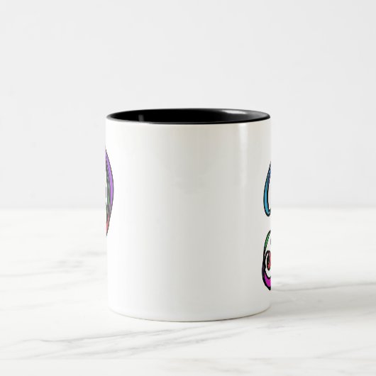 Personalisierbare Initial Letter P-Tasse Zweifarbige Tasse (Mittel)