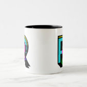 Personalisierbare Initialbuchstabe R-Tasse Zweifarbige Tasse (Mittel)