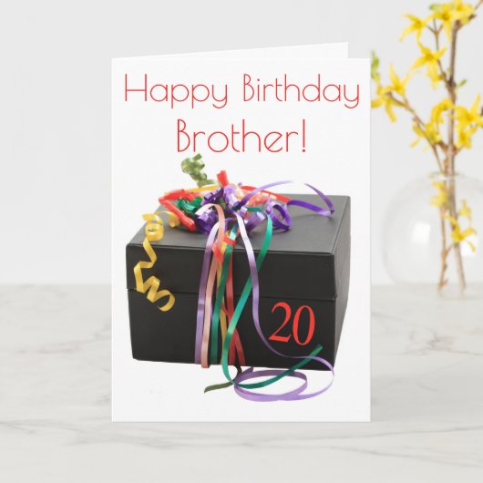 Personalisierbare Karte zum 20. Geburtstag (Gelbe Blume)