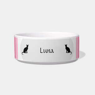 Personalisierbare Katzenfutterschale in rosa HAMbW Napf