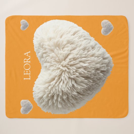 Personalisierbare Kuscheldecke Fluffy Heart Sherpadecke (Vorderseite (Horizontal))