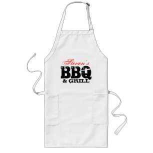 Personalisierbare lange BBQ-Schürze für ihn Schürze