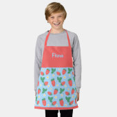Personalisierbare Mini-Erdbeerblüte Schürze (Getragen)