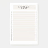 Personalisierbare Modern Beige Weiß Post-it Klebezettel (Vorderseite)
