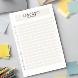 Personalisierbare Modern Beige Weiß Post-it Post-it Klebezettel