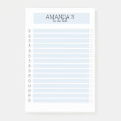 Personalisierbare Modern Blau Weiß Klebeze Post-it Klebezettel (Vorderseite)