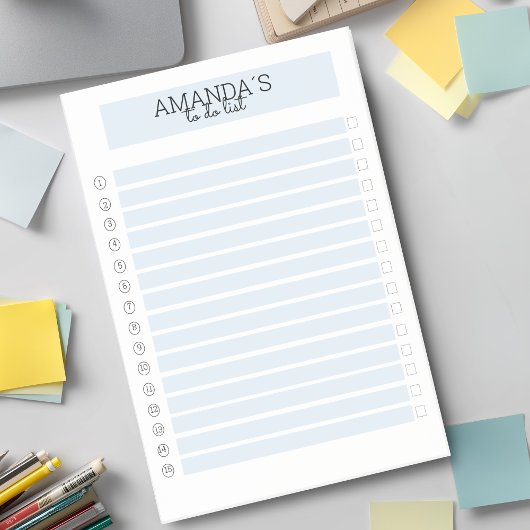 Personalisierbare Modern Blau Weiß Klebeze Post-it Klebezettel