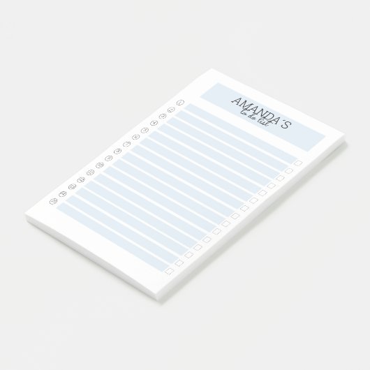 Personalisierbare Modern Blau Weiß Post-it Klebeze Klebezettel (angewinkelt)