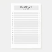 Personalisierbare Modern Grau Weiß Klebeze Post-it Klebezettel (Vorderseite)