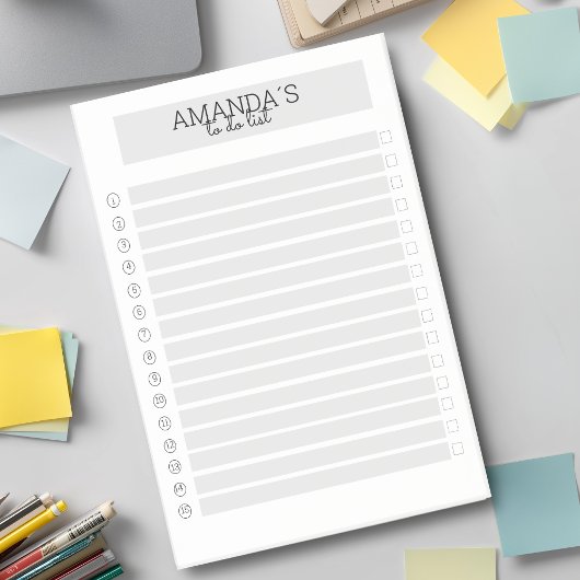 Personalisierbare Modern Grau Weiß Klebeze Post-it Klebezettel