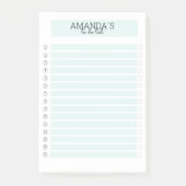 Personalisierbare Modern Mint Weiß Klebeze Post-it Klebezettel (Vorderseite)