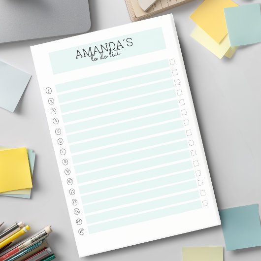 Personalisierbare Modern Mint Weiß Klebeze Post-it Klebezettel