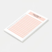 Personalisierbare Modern Pfirsich Weiß Post-it Post-it Klebezettel (angewinkelt)