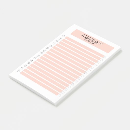 Personalisierbare Modern Pfirsich Weiß Post-it Post-it Klebezettel (angewinkelt)