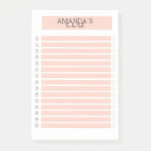 Personalisierbare Modern Pfirsich Weiß Post-it Post-it Klebezettel (Vorderseite)