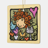 Personalisierbare Niedliche Lieben Curly Girl Keramikornament (Links)