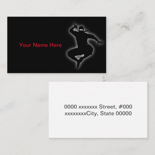 Personalisierbare Ninja Visitenkarte (Vorne/Hinten)
