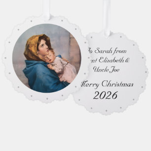 Personalisierbare Papier-Ornamentkarte Jungfrau Ma Ornament Karte