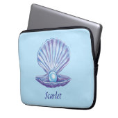 Personalisierbare Perle des Ozeans (Blau) Laptopschutzhülle (Vorderseite Links)
