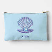 Personalisierbare Perle des Ozeans (Blau) Zubehörtasche (Rückseite)