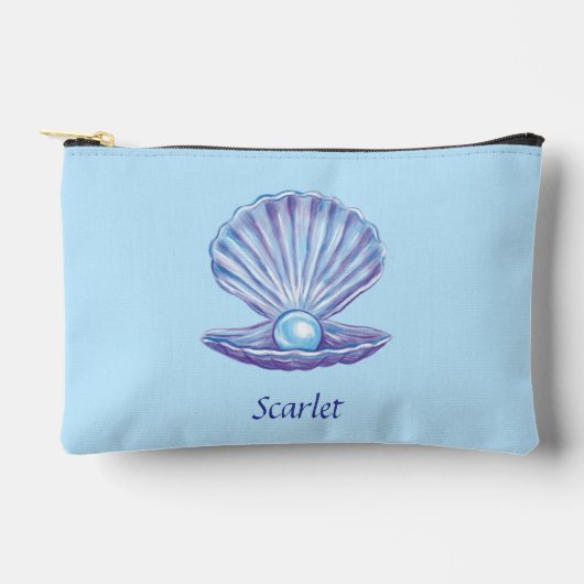Personalisierbare Perle des Ozeans (Blau) Zubehörtasche (Vorderseite)