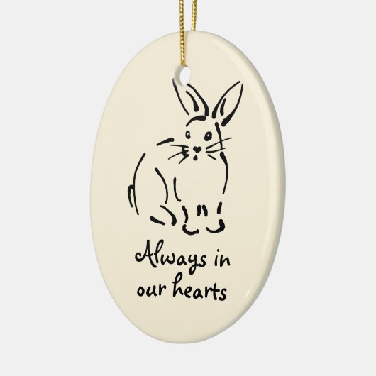 Personalisierbare Rabbit-Gedenkstätte Keramik Ornament (Links)