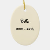 Personalisierbare Rabbit-Gedenkstätte Keramik Ornament (Hinten)