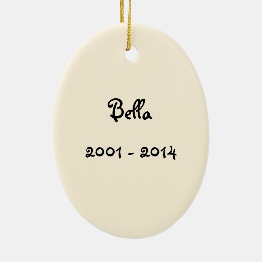 Personalisierbare Rabbit-Gedenkstätte Keramik Ornament (Hinten)