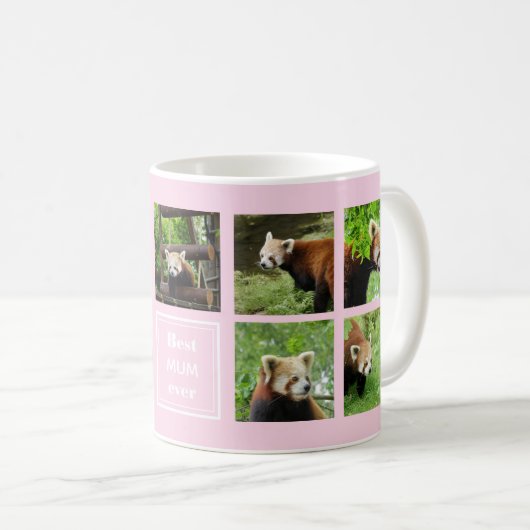 Personalisierbare Red Panda Mama Foto Tasse (VorderseiteRechts)