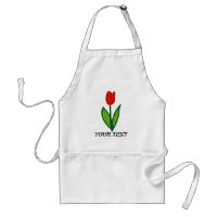 Personalisierbare rote Tulpe Blume Schürze für Flo