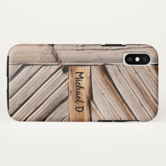 Personalisierbare rustikale Holztür mit Kettensper Case-Mate iPhone Hülle (Rückseite (Horizontal))