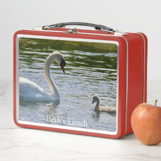 Personalisierbare Schwan- und Schaf-Foto-Lunchbox Metall Brotdose