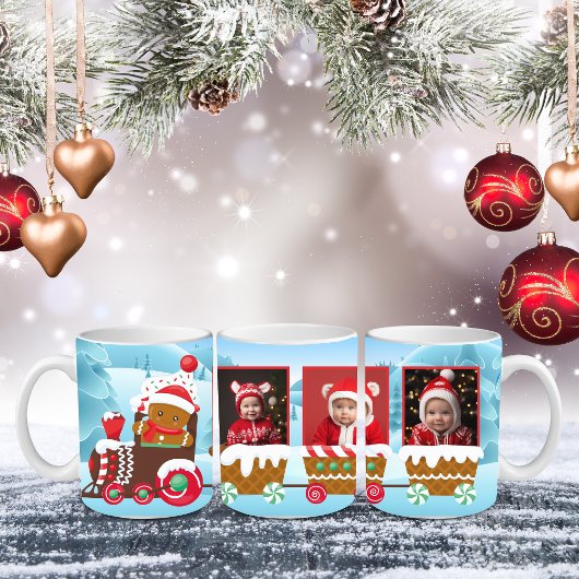 Personalisierbare Tasse des Weihnachtszuges Foto