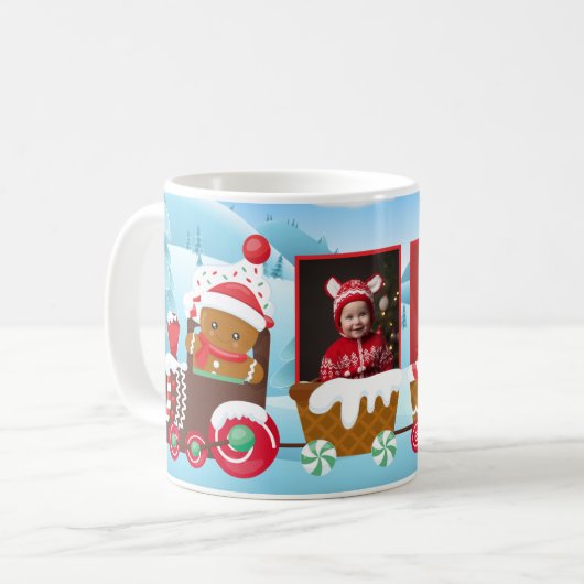 Personalisierbare Tasse des Weihnachtszuges Foto (Vorderseite Links)