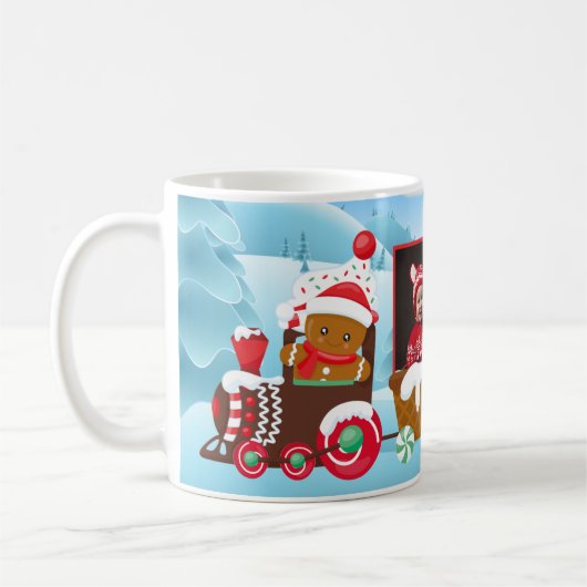 Personalisierbare Tasse des Weihnachtszuges Foto (Links)