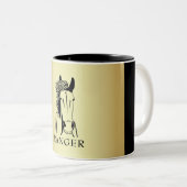 Personalisierbare Tasse für das künstlerische Gold (VorderseiteRechts)