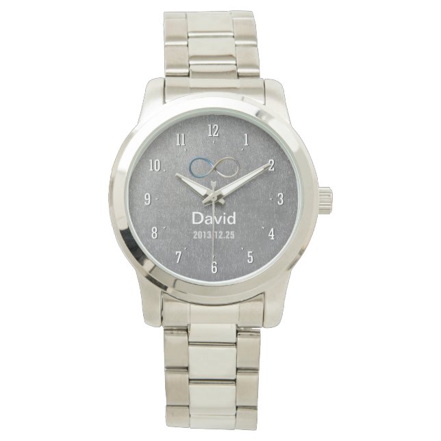 Personalisierbare Unendlichkeit | Nerd Hand Watch Armbanduhr (Vorderseite)