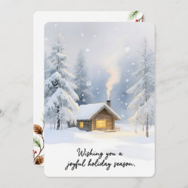 Personalisierbare vintage Flach-Weihnachtskarte Feiertagskarte