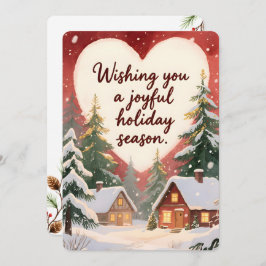 Personalisierbare vintage Flach-Weihnachtskarte Feiertagskarte