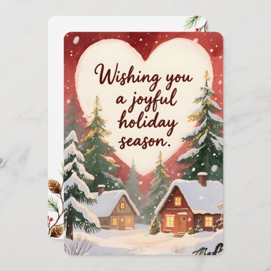 Personalisierbare vintage Flach-Weihnachtskarte Feiertagskarte (Vorne/Hinten)