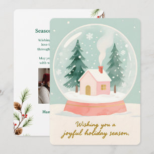 Personalisierbare Vintage-Flach-Weihnachtskarte Feiertagskarte