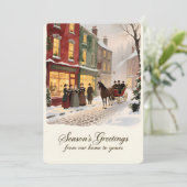 Personalisierbare Vintage-Flach-Weihnachtskarte  Feiertagskarte (Stehend Vorderseite)