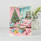 Personalisierbare Vintage-Flach-Weihnachtskarte  Feiertagskarte (Stehend Vorderseite)